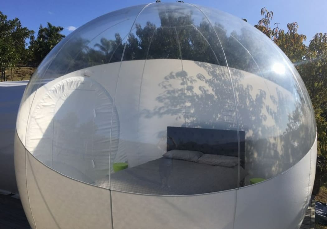 A bubble tent at Mercury Bay Estate