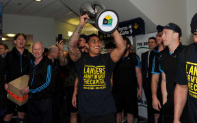 Malakai Fekitoa arrives at Dunedin airport after Highlanders win