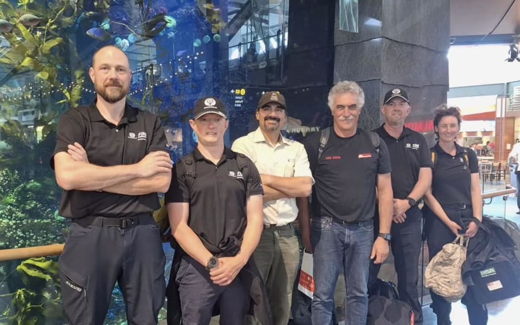 New Zealand firefighters in Canada helping fight fires.