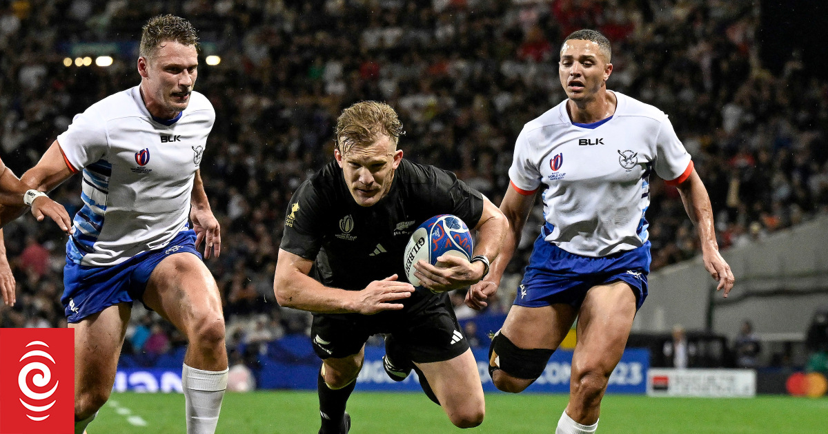 Rugby World Cup: All Blacks rout Namibia but win marred by red