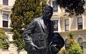 Statue of Peter Fraser, whichstands outside the former Government Buildings in Wellington.