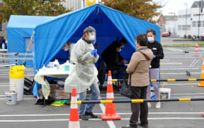 Christchurch's mobile testing station for Covid-19 coronavirus at Pak n Save on Moorhouse Ave.