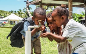 Children drinking water