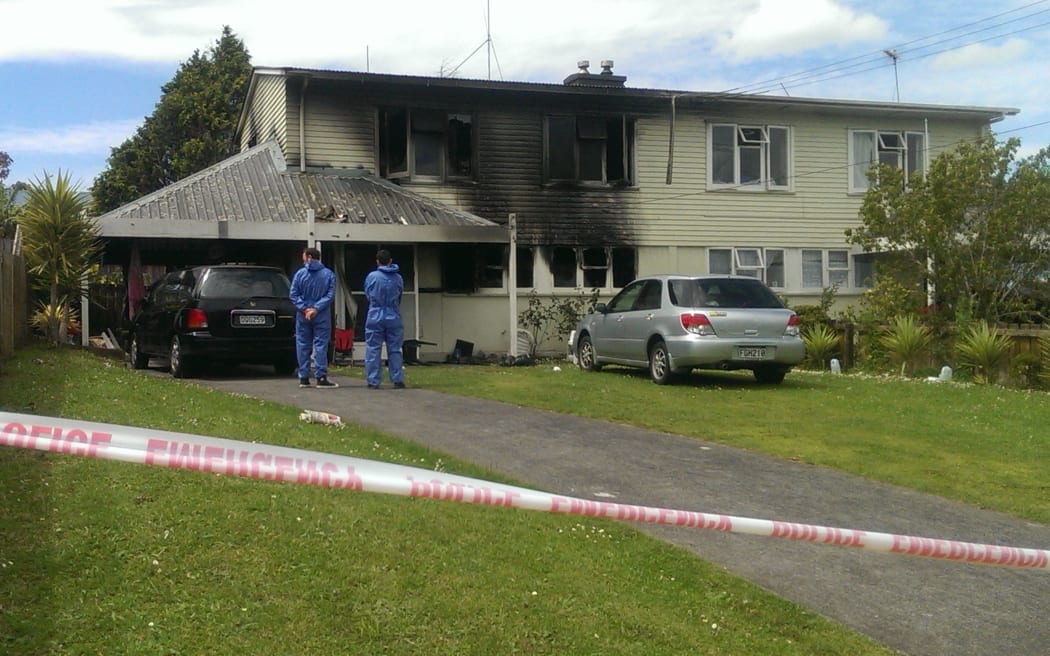The baby was badly burnt in the fire at a house in Mount Wellington.