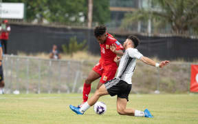 Action from the PNG and Fiji clash in the FIFA World Cup qualifier. 14 November 2024