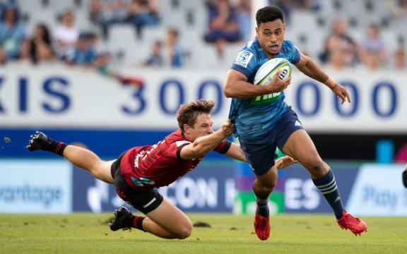 Blues 1st-five Stephen Perofeta, during the Super Rugby match between the Blues and Crusaders, held at Eden Park, Auckland, New Zealand.  14  February  2020       Photo: Brett Phibbs / www.photosport.nz
