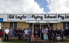 Staff and students of Gil Layt's Flying School