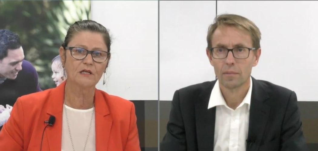 Education Secretary Iona Holsted and Director-General of Health Dr Ashley Bloomfield