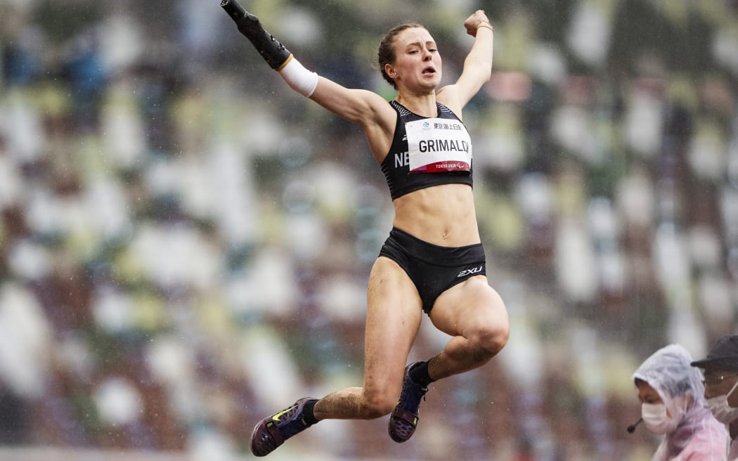 Anna Grimaldi (NZL) competes in the Women's Long Jump T47 at the Tokyo 2020 Paralympics in Tokyo Stadium, Tokyo, Japan on 3rd September 2021.
Copyright photo: Dave Holland / Canadian Paralympic Committee.