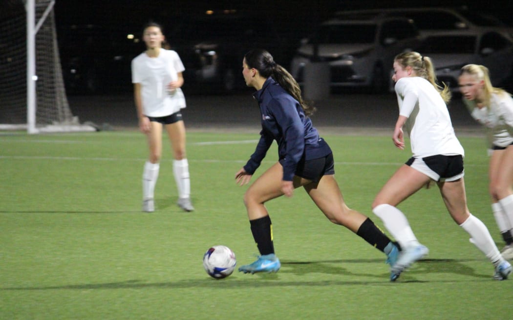 Samoa captain Shilynn Sagiao in action against Legends FC in Irvine, California