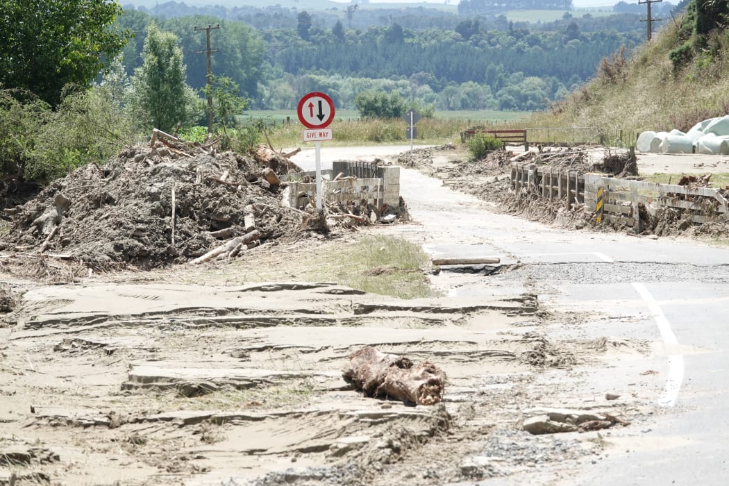 Debris remains but this bridge on Reu Reu road is now accessible.