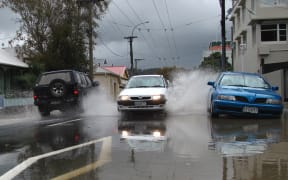 Flooding on a Wellington street