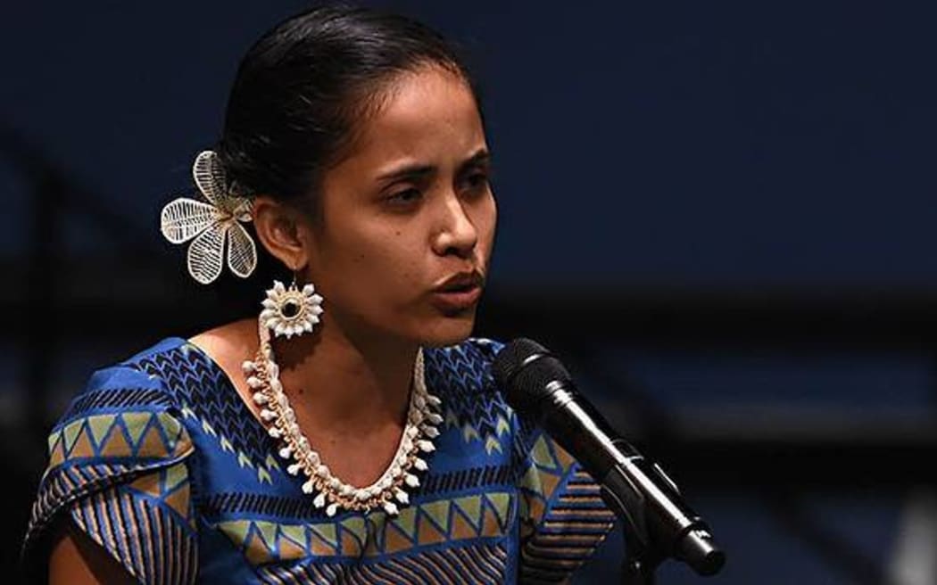 Marshallese poet, Kathy Jetnil-Kijiner