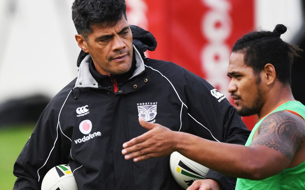 Warriors coach Stephen Kearney (left) is demanding a much improved effort from his charges ahead of two NRL trial games.