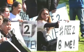 Children at Gisborne's 'family freedom' picnic protest last weekend.