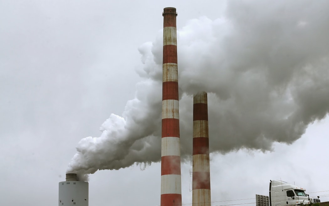 Emissions pour out of the coal-fired Morgantown Generating Station in Newburg, Maryland.