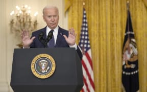 US President Joe Biden speaks about the situation in Kabul, Afghanistan from the East Room of the White House.