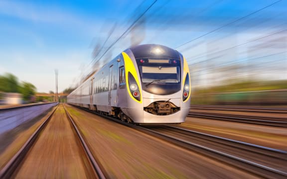 A modern high-speed rapid rail service against a blue sky (file photo)