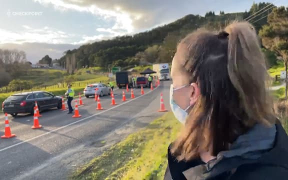 The new police checkpoint at the Brynderwyn hills heading north from Auckland.