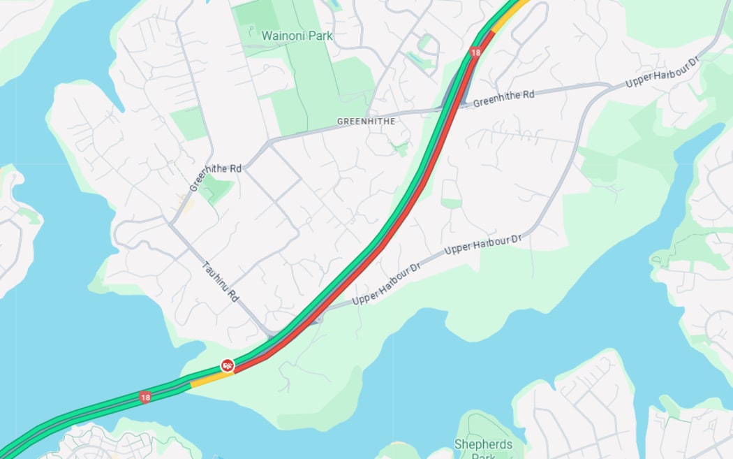 A person has been seriously injured in a crash on Auckland's Upper Harbour Highway.