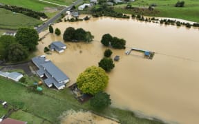 Floodwaters in Ōtorohanga, on Saturday 14 February, 2026.
