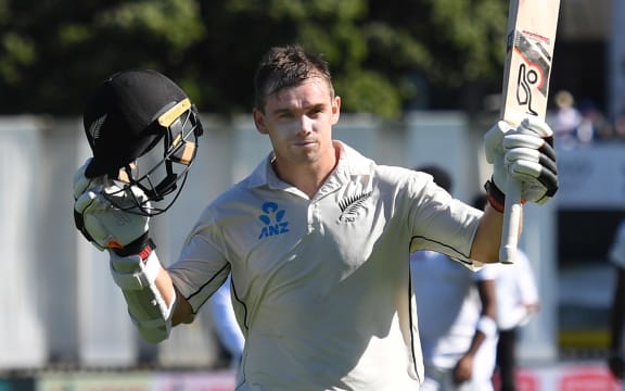 Tom Latham walks off the Basin Reserve after his record breaking innings of 264 not out.