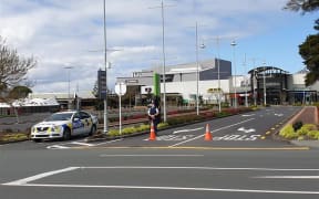 Police outside Countdown at LynnMall on September 5.