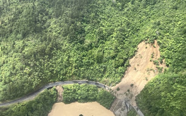 A slip on State Highway 2 through the Waioweka Gorge.