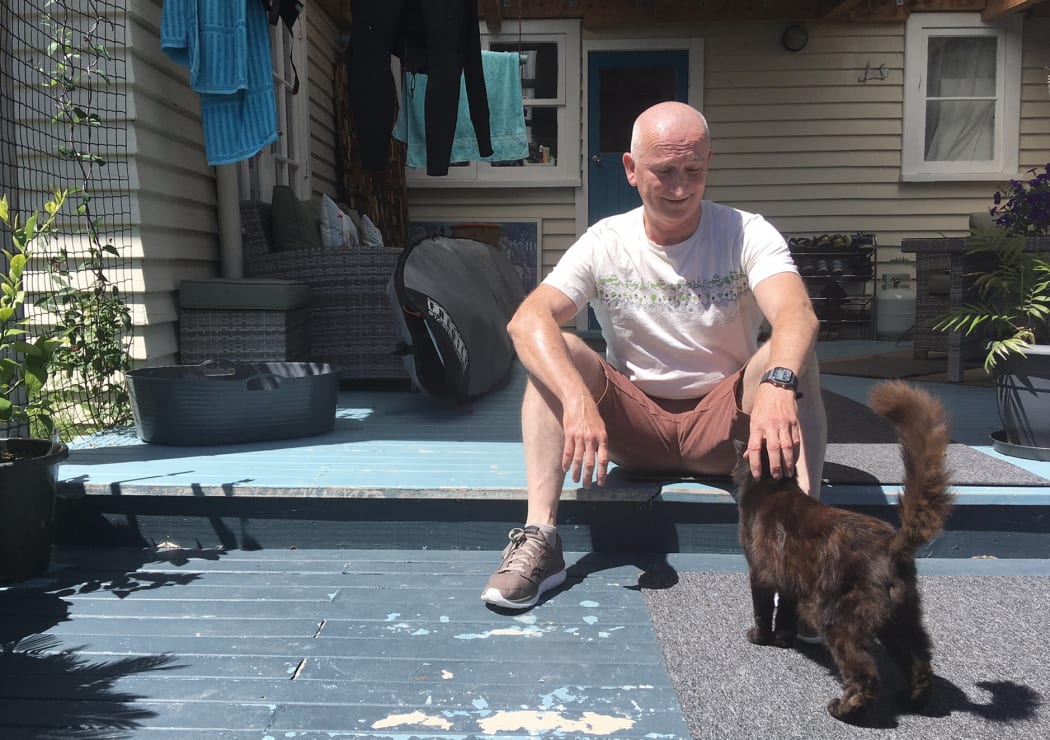 Martin Williams at home in Gisborne. He survived an indirect lightning strike in 2014.