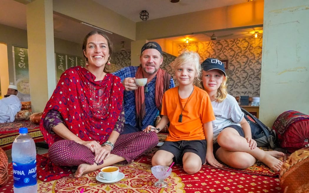 Sarah Steiner with her husband Gavin and two children Harry and Oscar.
