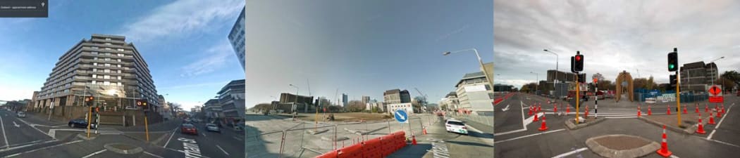 Christchurch's Crowne Plaza Hotel site in 2008, 2012 and 2014.