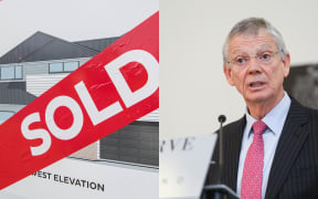 A sold sign and Reserve Bank governor Graeme Wheeler.