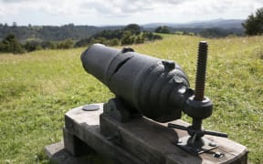 A British cannon at Ruapekapeka.