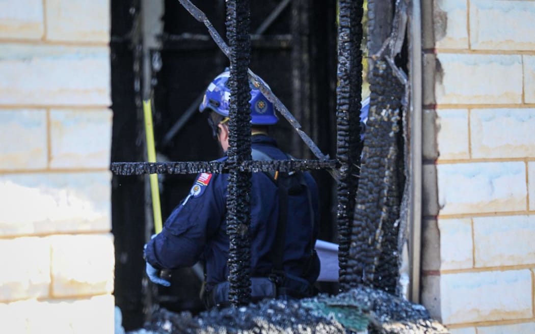 The scene of a fatal house fire in Ashburton.