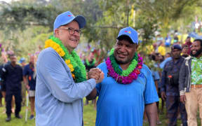 Amid a tussle for influence in the Pacific, Prime Minister Albanese has cultivated a warm relationship with PNG Prime Minister James Marape. (ABC News: Melissa Clarke)