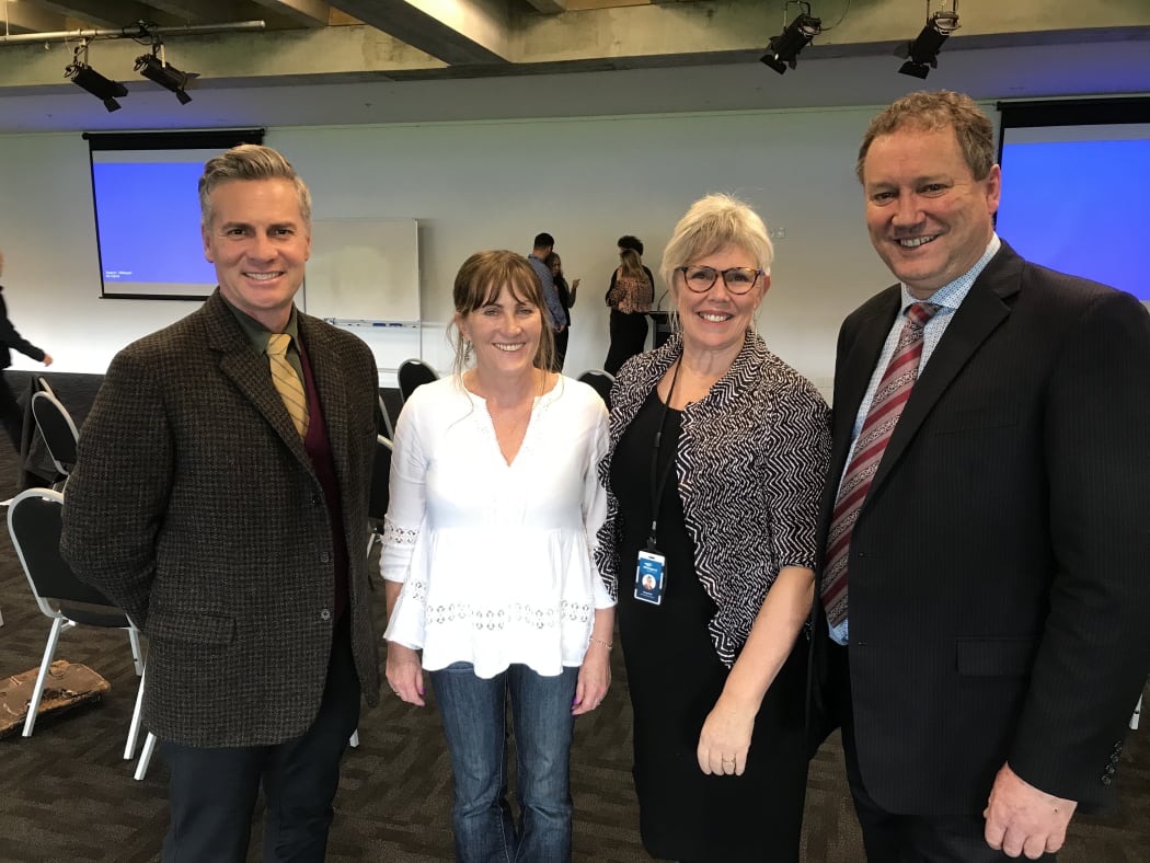 Whangarei's three waters reform workshop - (From left) Kaipara Mayor Dr Jason Smith, Far North Deputy-Mayor Ann Court, Whangarei Mayor Sheryl Mai and Northland-born Brian Hanna, three waters steering committee independent chair (and former Waitomo District Mayor).