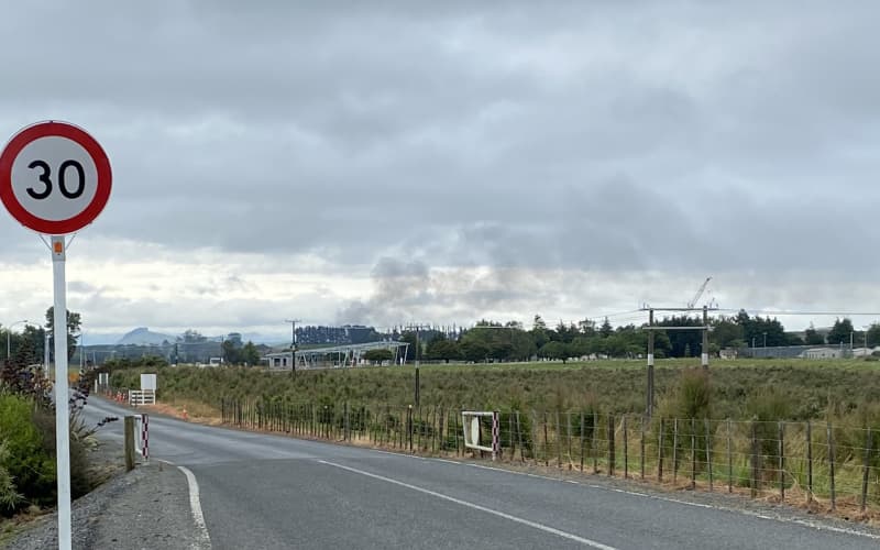 Smoke coming from Waikeria Prison, on the 6th day of a destructive protest.