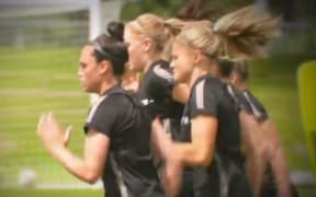 The Football Ferns in training