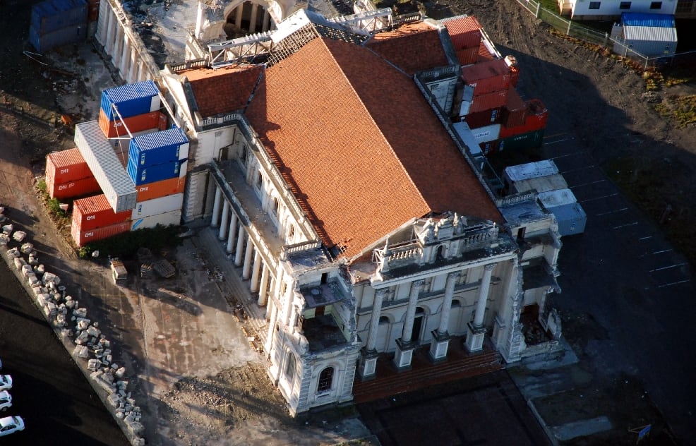 The damaged Catholic Basilica in Christchurch.
