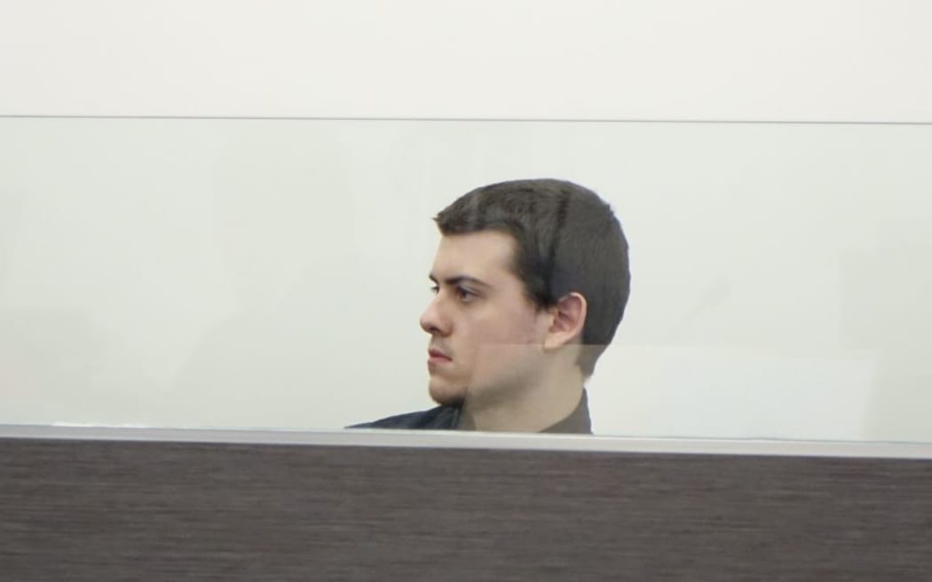 Alexander Merritt during closing statements at his murder trial.