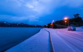 Snow down to sea level in Dunedin on 12 July 2017.