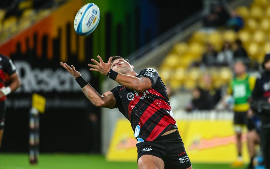 Taha Kemara of the Crusaders, Hurricanes v Crusaders, round 9 of the Super Rugby Pacific competition at Sky Stadium, Wellington, New Zealand on Friday 11 April 2025. Photo: Elias Rodriguez / Photosport