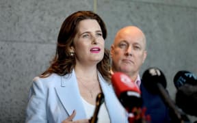 Minister of Finance Nicola Willis and Prime Minister Christopher Luxon. Pictured 25 August 2025