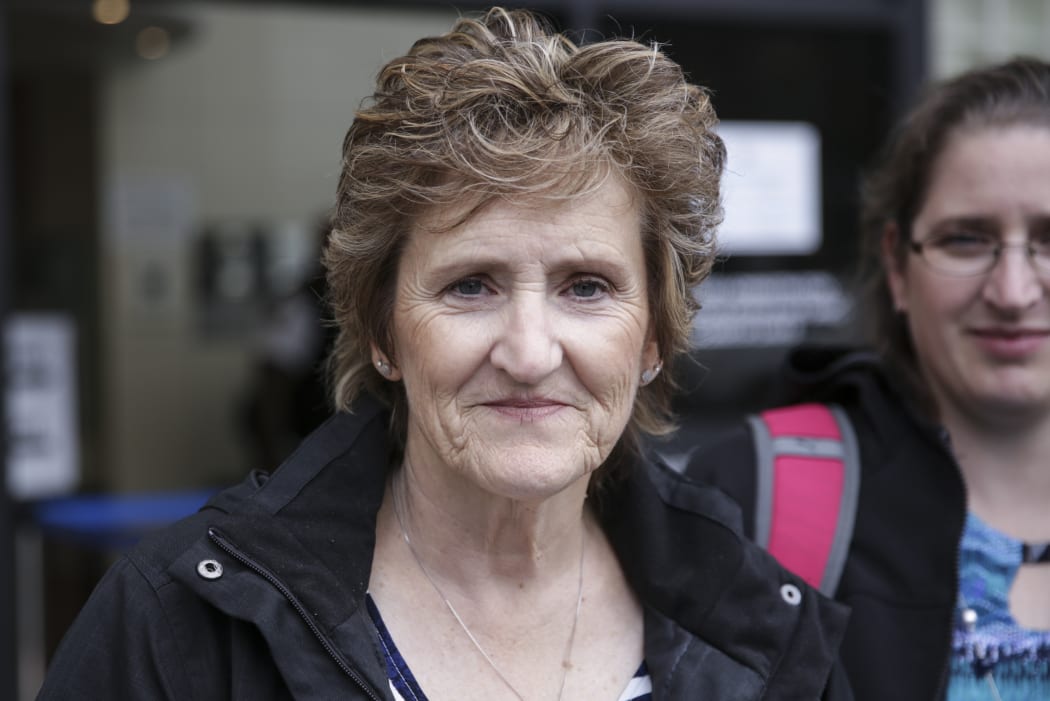 Deb Scheib outside Wellington District Court.