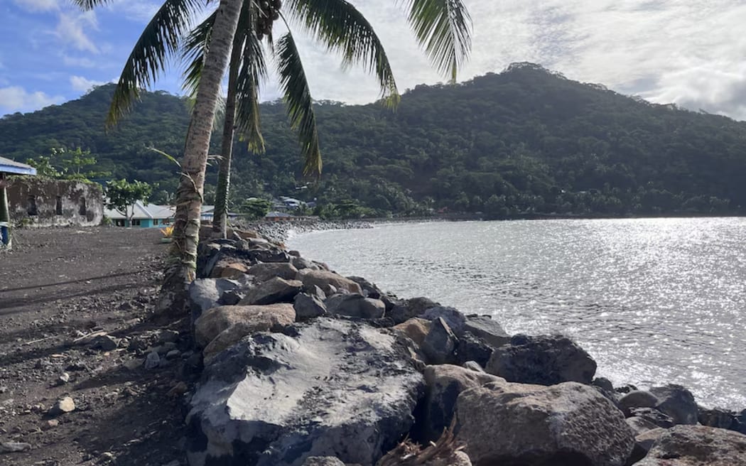 Lauli'i residents feel safer now the village has a new seawall. (ABC News: Adel Fruean)