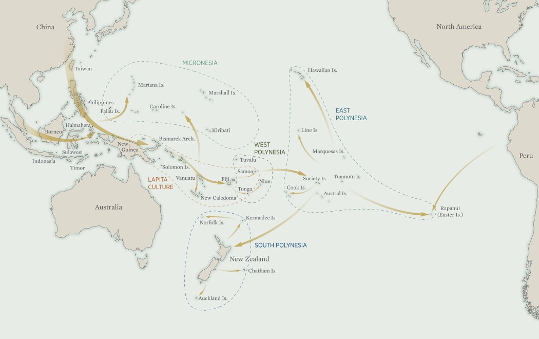 The main routes of migration from south-east Asia.