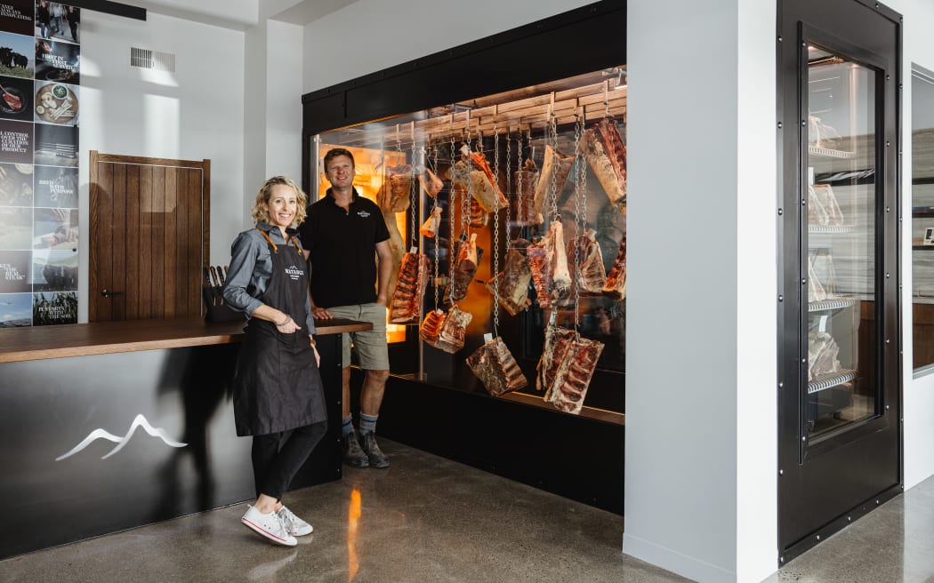 Nicky and Jamie Gaddum at Matangi's Hastings butchery.