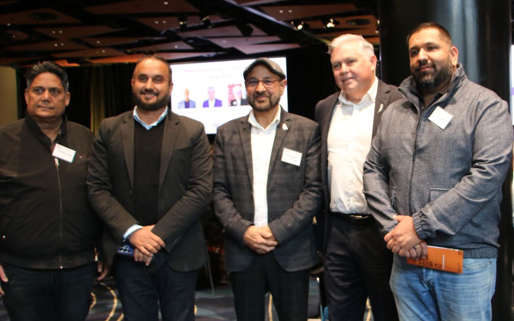 Mark Mitchell and ethnic community leaders at the Ethnic Advantage Conference in Auckland on 28 June, 2025.