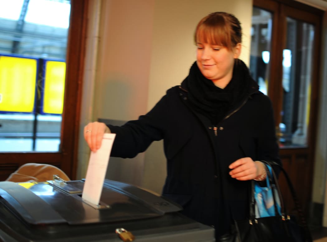 Amsterdam votes in the referendum on the association between Ukraine and the European Union.