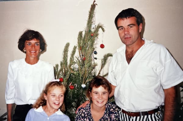 Christmas 1991 somewhere in Southland or Otago. (Left to right - Margo, Bonnie, Billie and Tom)